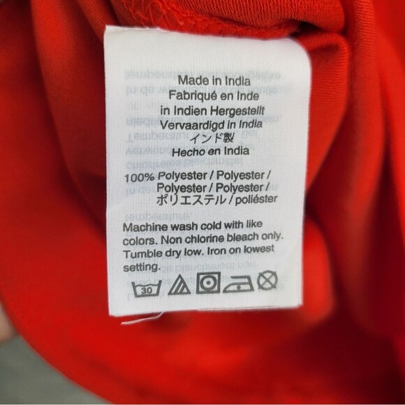 J.Crew Drapey Faux Wrap Top Red NWT Sz 10 Tall Tie Waist - Picture 8 of 14